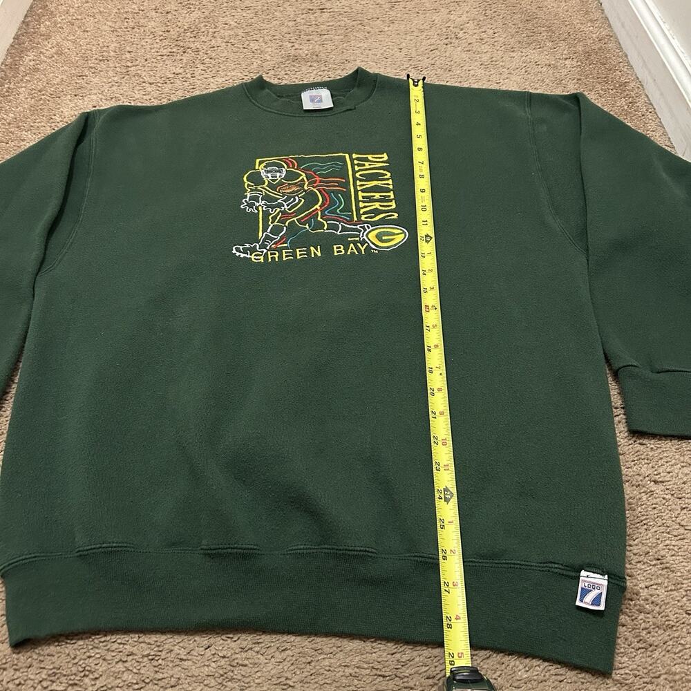 Logo 7 Green Bay Packers Vintage Sweatshirt Embroidered Graphic Size XL *READ - Picture 4 of 10